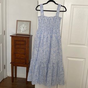 OPT baby blue and white dress